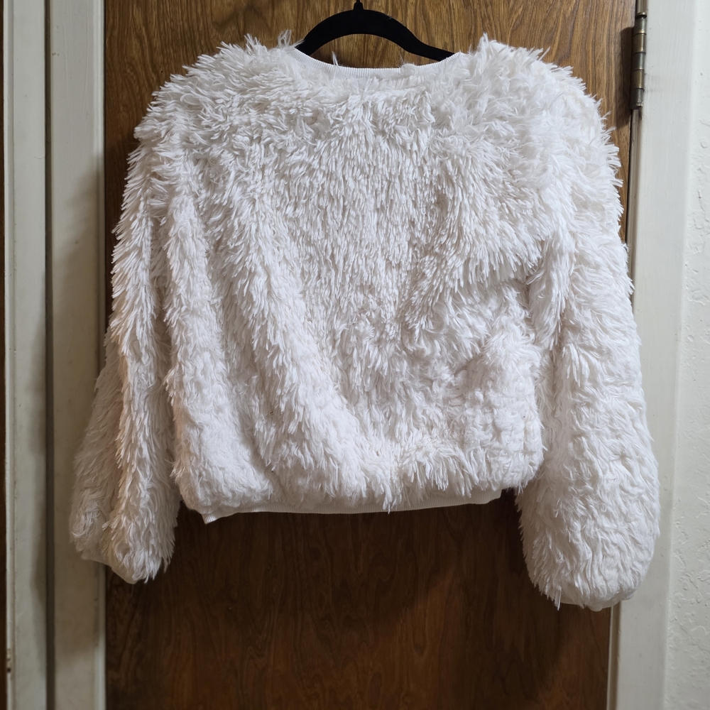 Art Class White Fuzzy Sweater - Picture 5 of 5